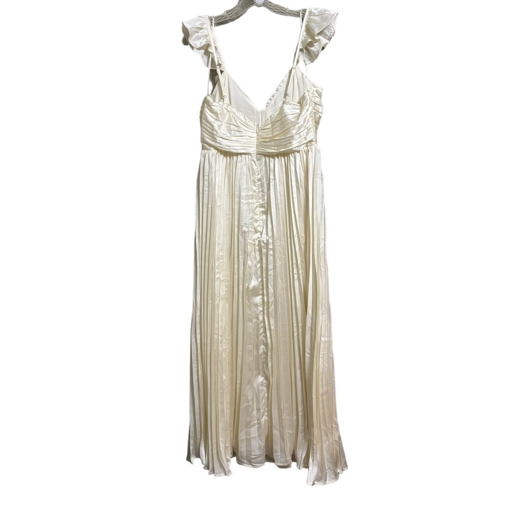 New PRETTY LITTLE SISTER SZ SM Giselle Pleated Satin Maxi Dress - Picture 6 of 9